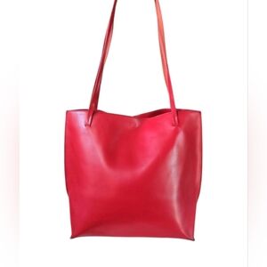 Furla Red Leather Tote Bag